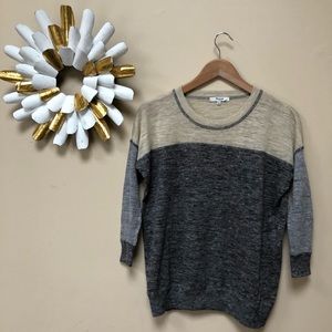 Madewell Oversized Outfield Tricolor Sweater